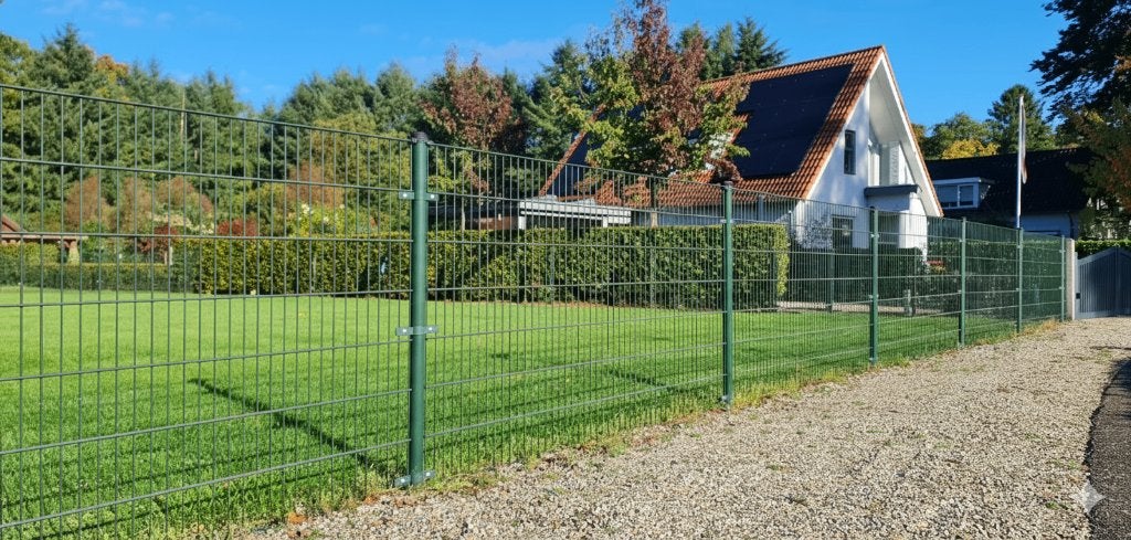 15m 140cm 868 dubbelstaafmatten Groen met Transportschade, Ophalen, Nieuw, IJzer, Dubbelstaafmat hekwerk