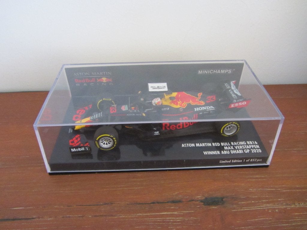 Aston Martin Red Bull Racing RB16 - Max Verstappen - Abu Dha, Ophalen of Verzenden, Nieuw, Auto, MiniChamps
