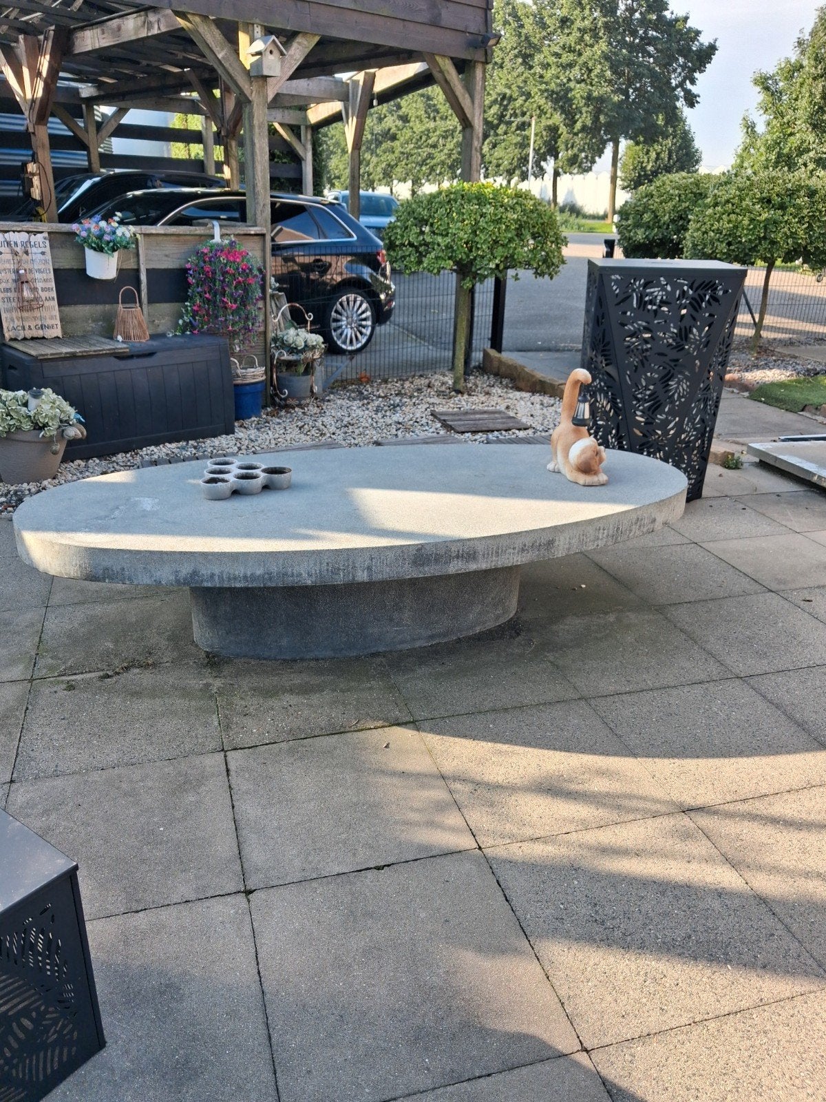 beton tafel, Tuin en Terras, Ophalen, Gebruikt, Rechthoekig, Overige materialen