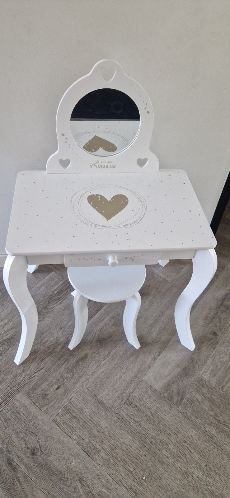 Kinder make-uptafel/kaptafel met krukje, Ophalen, Tafel(s) en Stoel(en)