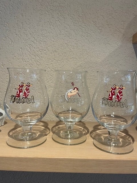 Duvel - Duvelin  glazen, Verzamelen, Biermerken, Ophalen of Verzenden, Gebruikt, Glas of Glazen, Duvel