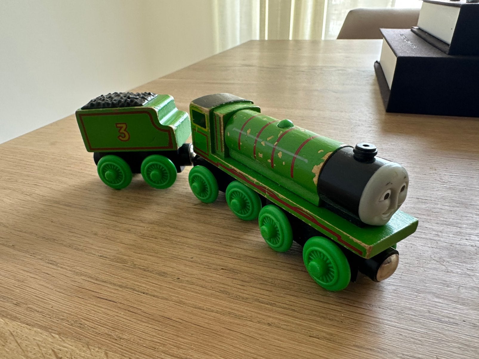 Henry met wagen, Houten trein van thomas de trein, Kinderen en Baby's, Ophalen of Verzenden, Gebruikt