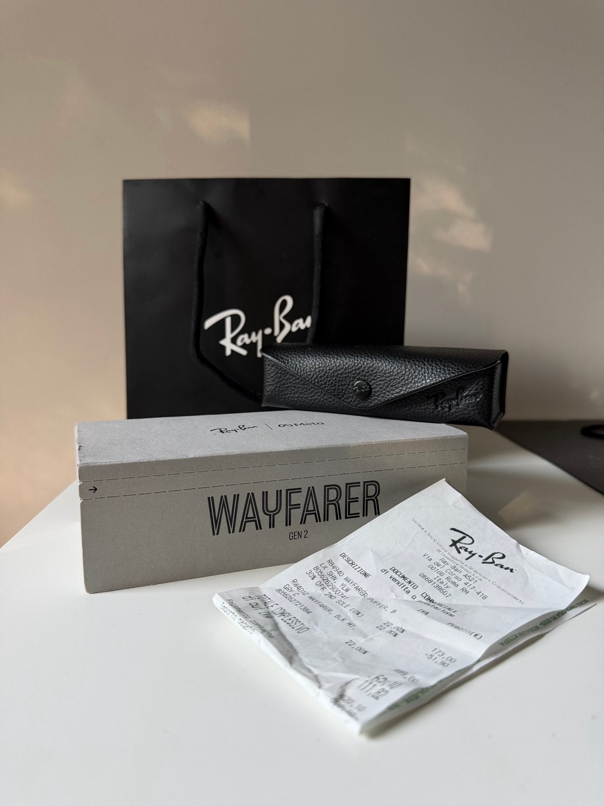 Nieuwe Meta Ray-Ban Wayfarer Gen 2 Geseald + Bon + Kit, Zonnebril, Zwart, Nieuw, Ophalen of Verzenden