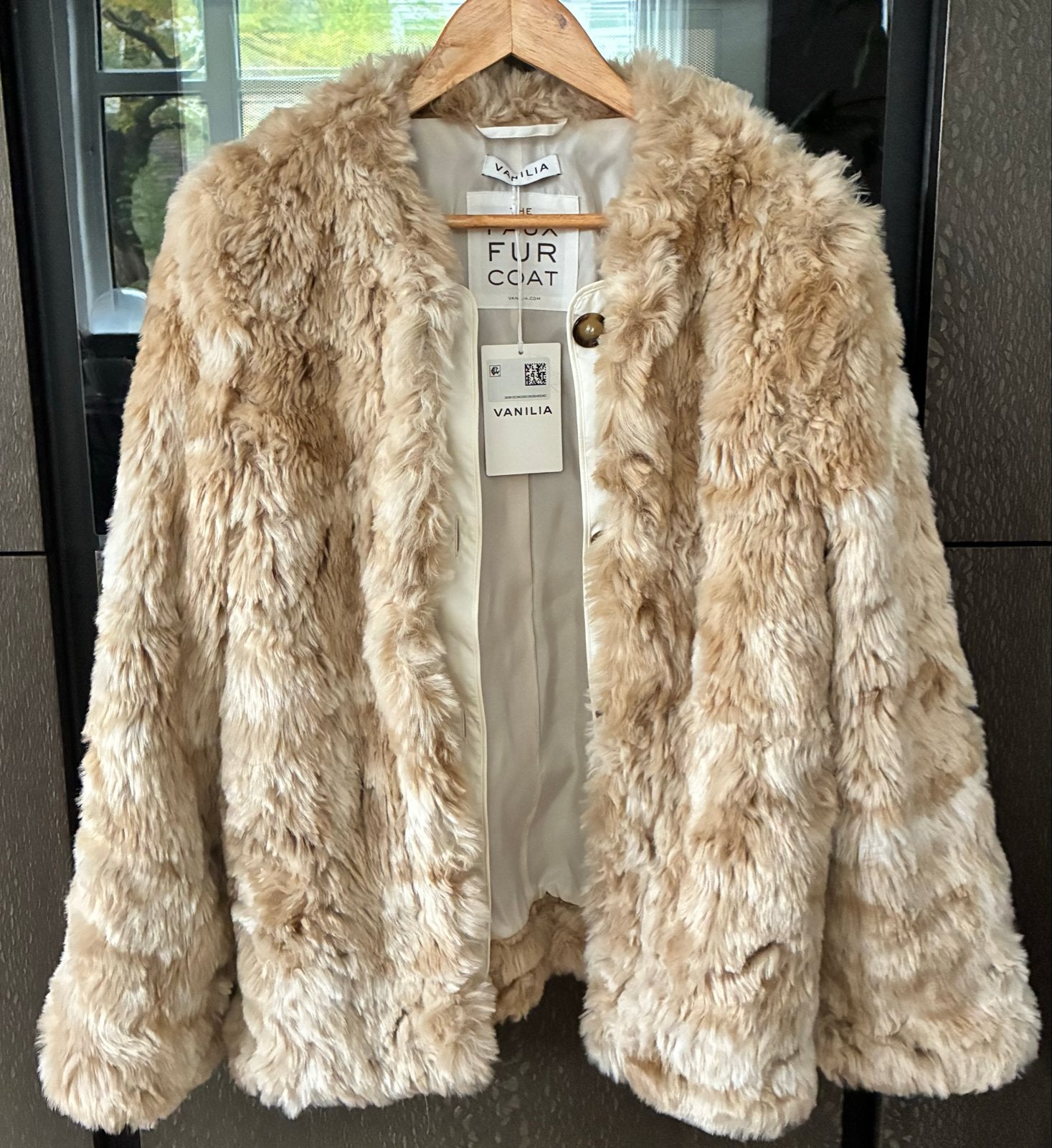 Vanilia Faux Fur Coat - Nieuw met kaartjes, Ophalen of Verzenden, Nieuw, Maat 34 (XS) of kleiner, Beige