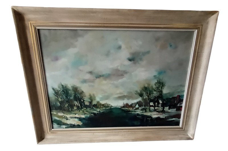 groot landschap van Albert Eeckhout, Antiek en Kunst, Kunst | Schilderijen | Klassiek, Ophalen, Maritiem / water