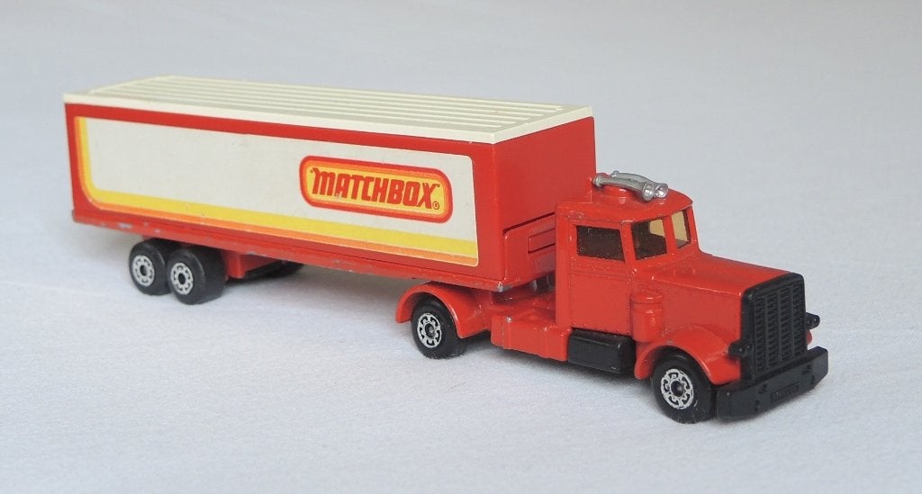 Matchbox nr. TP-24 - Peterbilt Truck + Trailer, Ophalen of Verzenden, Gebruikt, Bus of Vrachtwagen