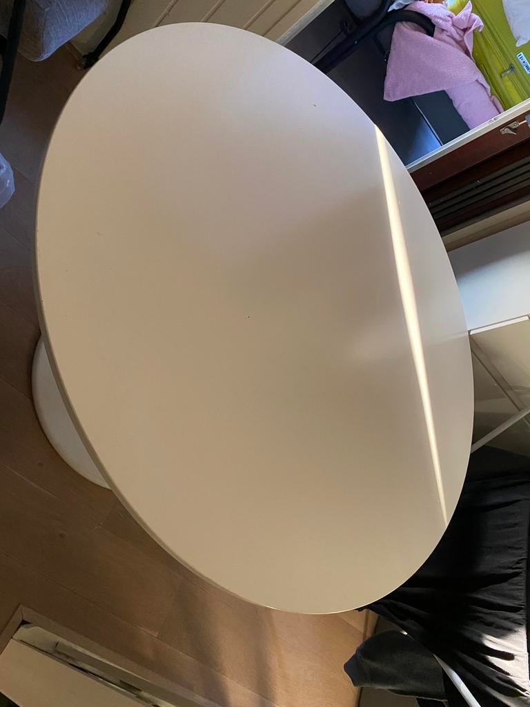 IKEA tafel wit Docksta, Ophalen, Gebruikt, 50 tot 100 cm, Rond