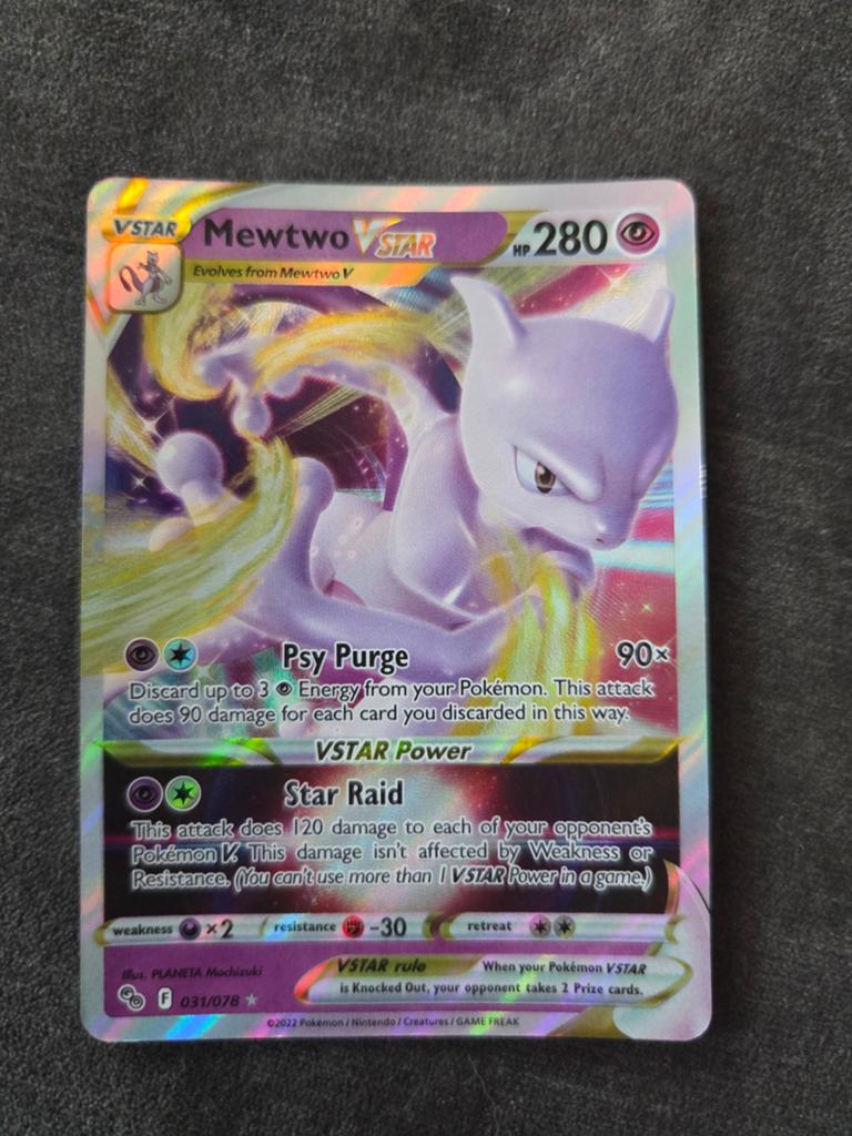 Mewtwo VSTAR Pokémon Kaart (031/078), Ophalen of Verzenden, Zo goed als nieuw, Losse kaart, Foil