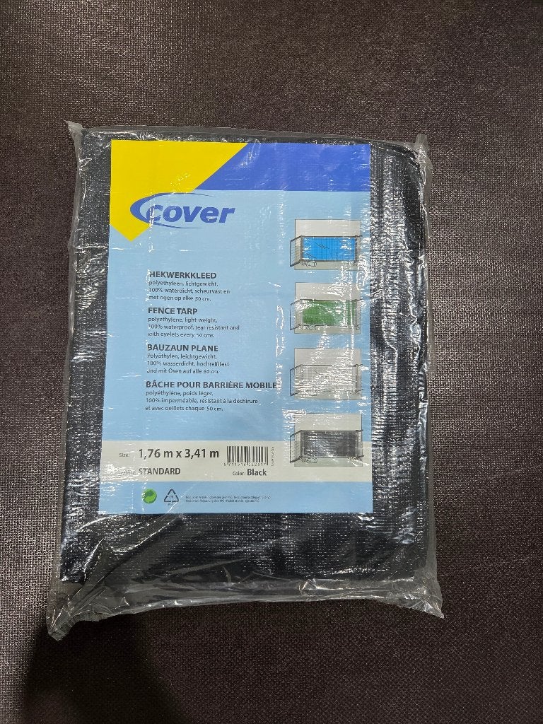 bouwhek doek zwart 1,76x3,41, Ophalen of Verzenden, Nieuw, Minder dan 5 m², Folie
