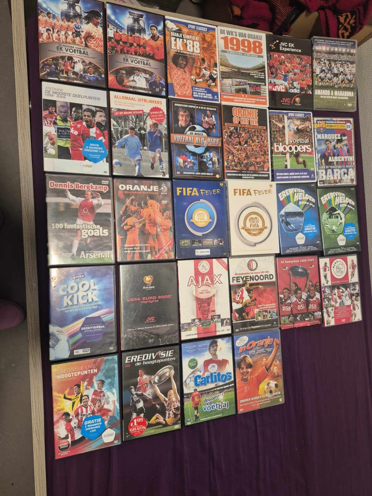Grote collectie voetbal DVD's - Oranje, Eredivisie, FIFA, Cd's en Dvd's, Gebruikt, Voetbal, Alle leeftijden, Compilatie