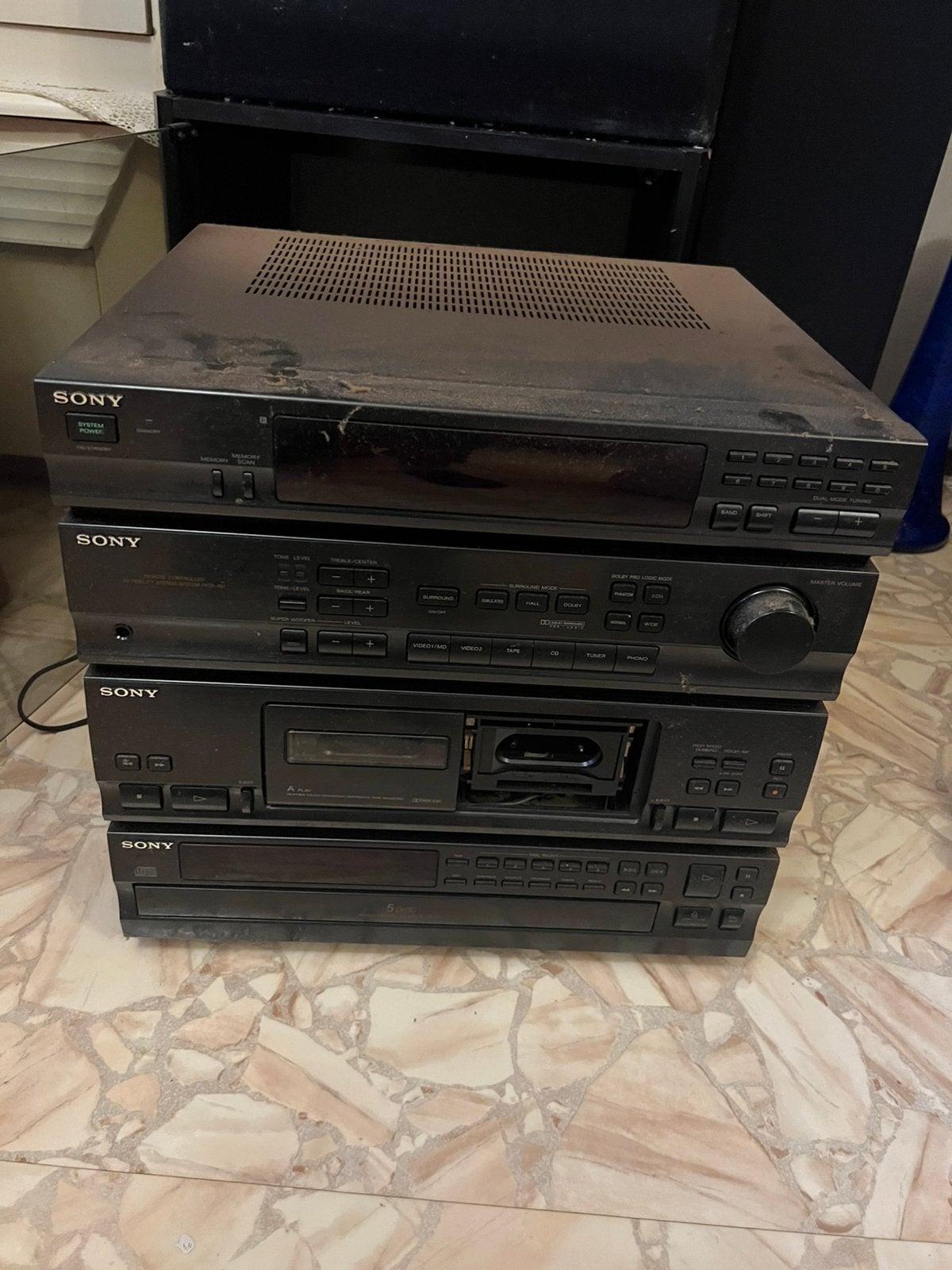 Sony hifi set aan elkaar met 5 cd wisselaars en receiver!, Audio, Tv en Foto, Ophalen, Dubbel, Sony, Auto-reverse