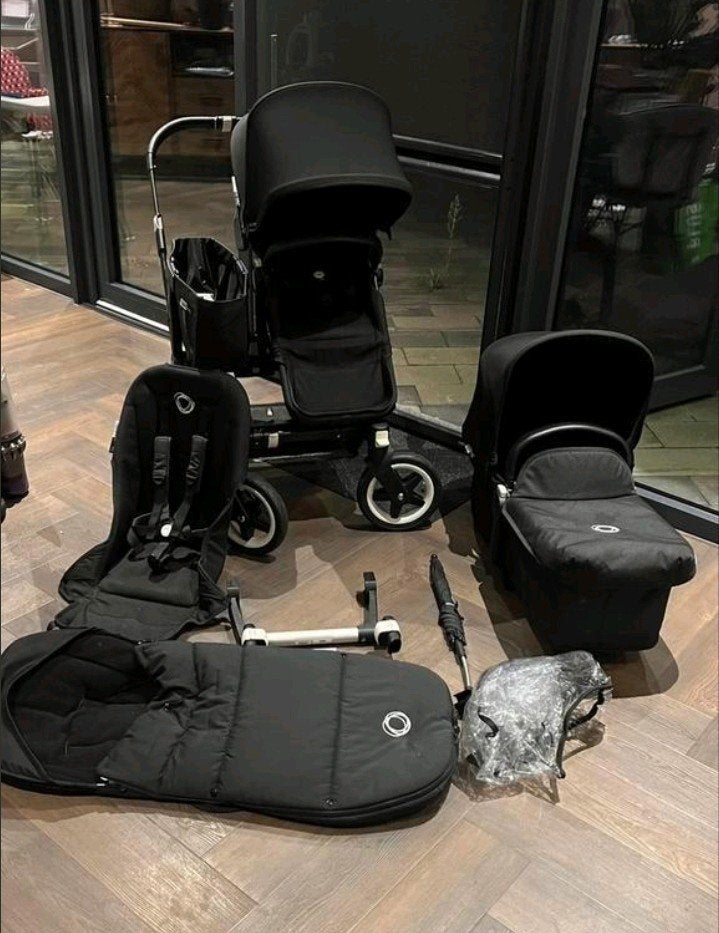 Bugaboo Donkey Duo 3 in1 All Black Compleete kinderwagen, Kinderen en Baby's, Ophalen, Bugaboo, Zo goed als nieuw, Combiwagen