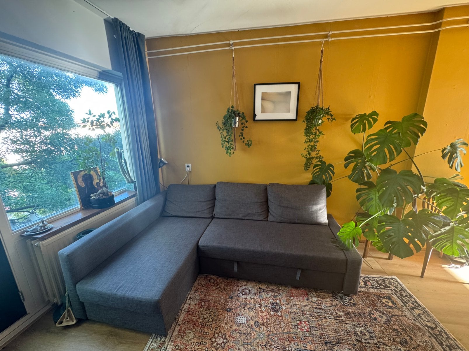 IKEA FRIHETEN Corner sofa-bed with storage, dark grey, Ophalen, Zo goed als nieuw, Stof