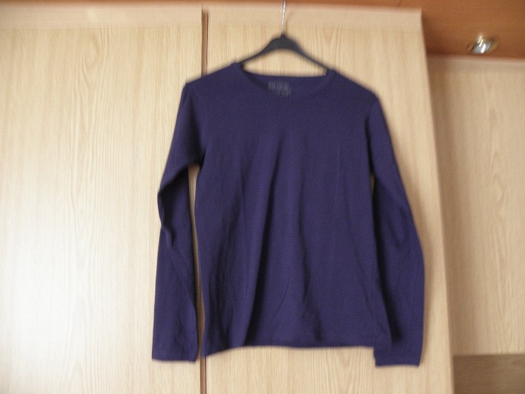 Basic blauw katoenen stretch v hals shirt mt 158/164 zgan, Kinderen en Baby's, Kinderkleding | Maat 158, Ophalen of Verzenden