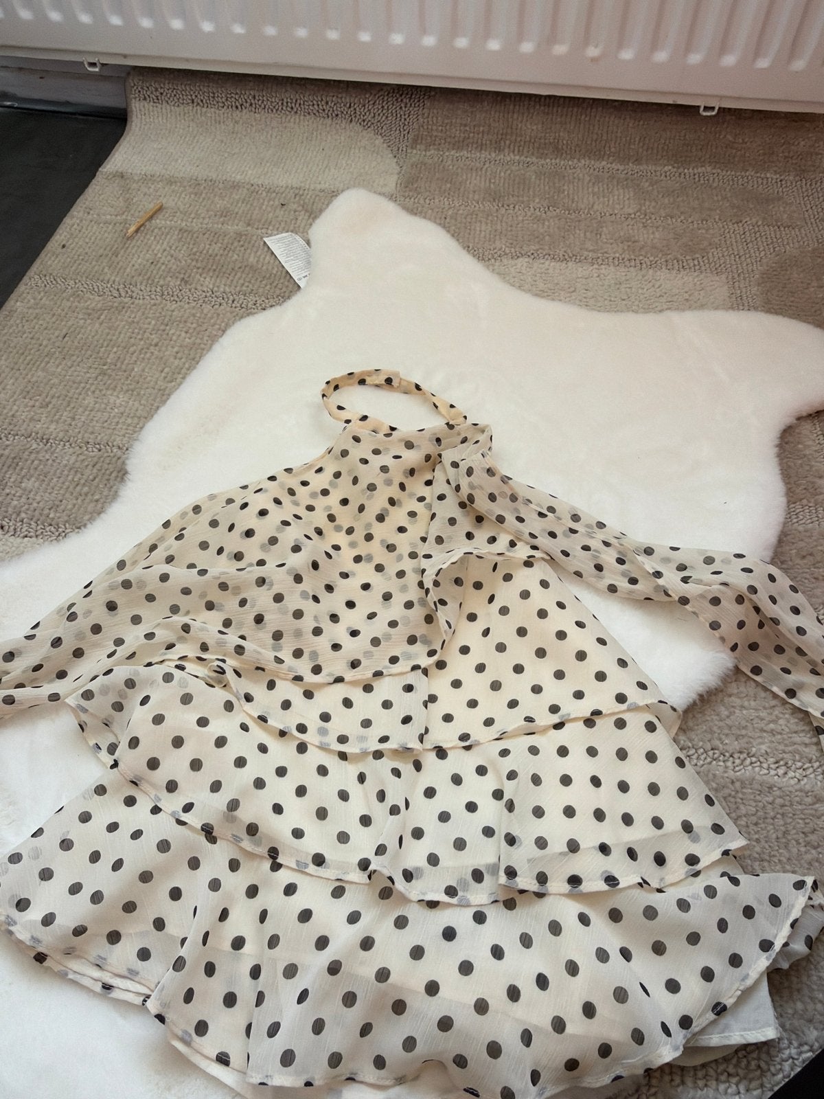 Zara Polkadot Haltertop Maat S, Kleding | Dames, Ophalen, Beige, Zo goed als nieuw, Maat 36 (S)