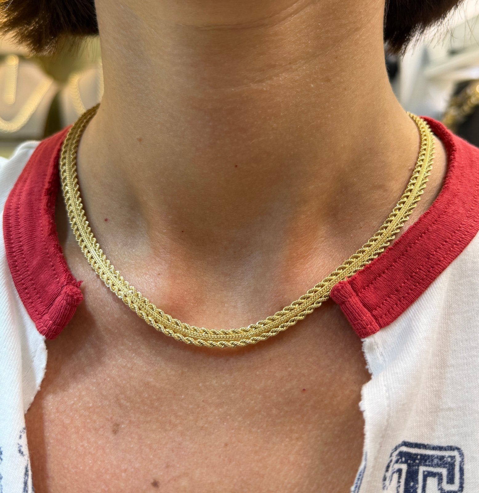18KT Goud - Vrouwenset - 15.6 Gram - Ketting en Armband, Ophalen, Nieuw, Goud