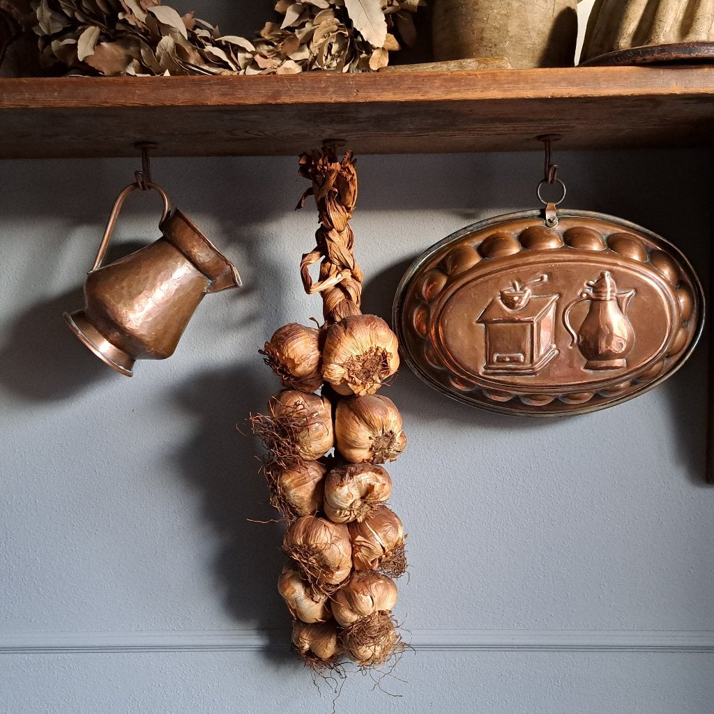 Oude koperen ovale bakvorm puddingvorm kannetje *Etage3*, Huis en Inrichting, Gebruikt, ., Ophalen of Verzenden, .