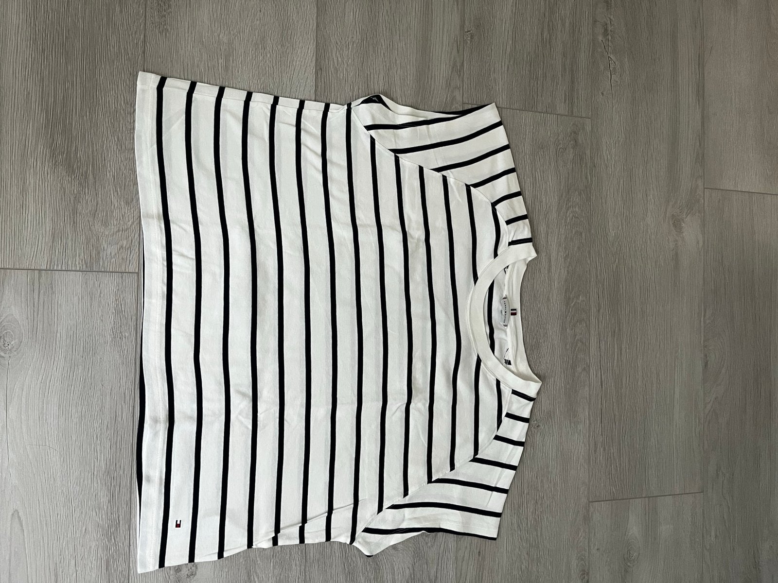Tommy Hilfiger gestreept T-shirt - Maat XL, Ophalen, Wit, Maat 46/48 (XL) of groter, Zo goed als nieuw