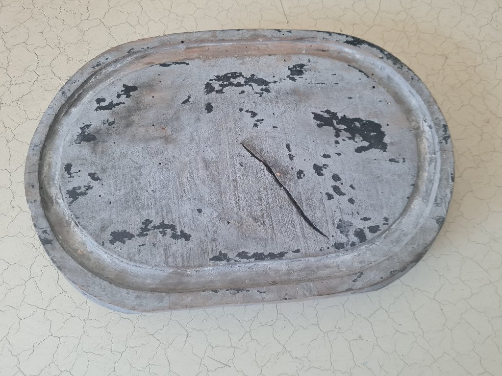 Vintage houten onderbord voor stolp ovaal, Antiek en Kunst, Ophalen of Verzenden