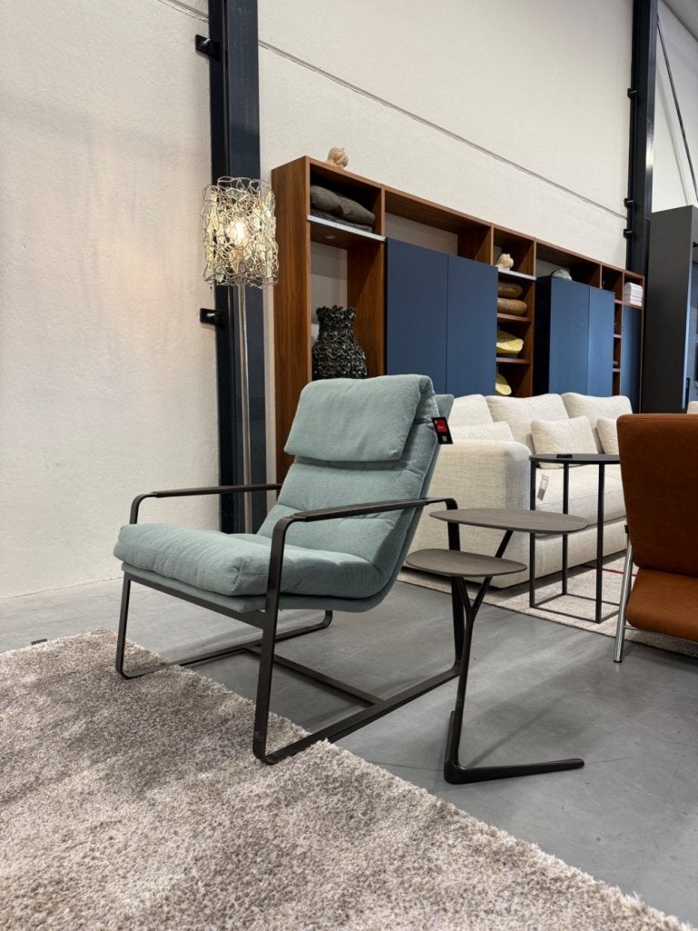 Nieuw Leolux Indra Fauteuil Cuzco Blauw stof Design stoel