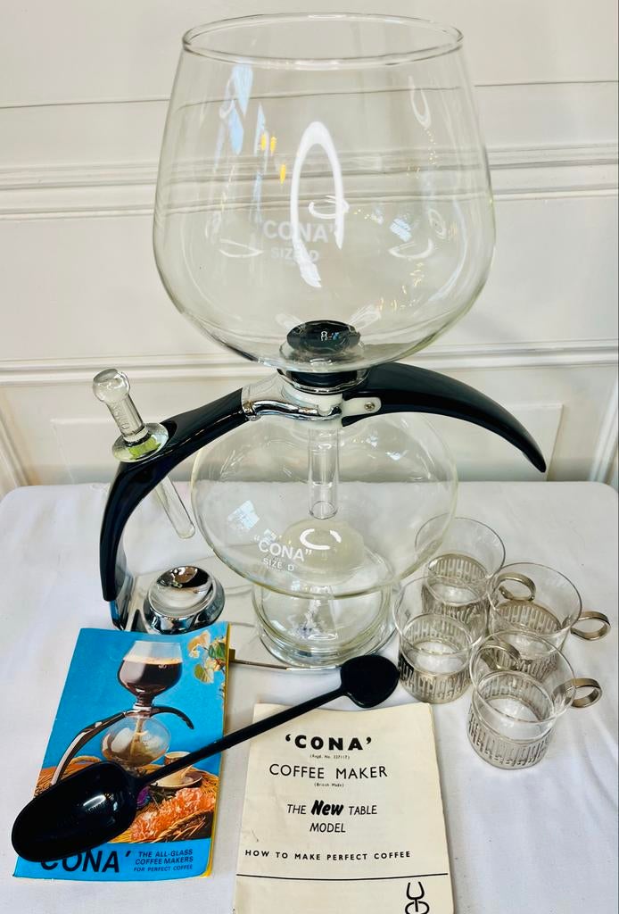 Nieuwe Cona Size D koffiezetter met kopjes, ., Nieuw, Ophalen of Verzenden, .