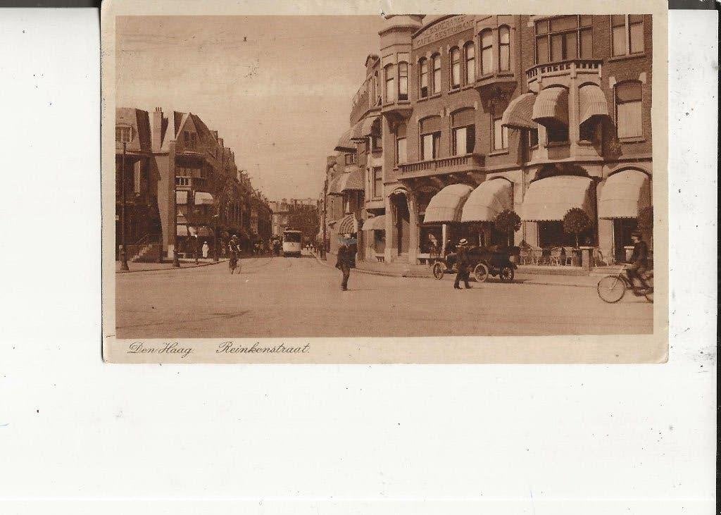 Den Haag Reinkenstraat met Tram 19-2-1927, Verzamelen, Ophalen of Verzenden, 1920 tot 1940, Gelopen, Zuid-Holland