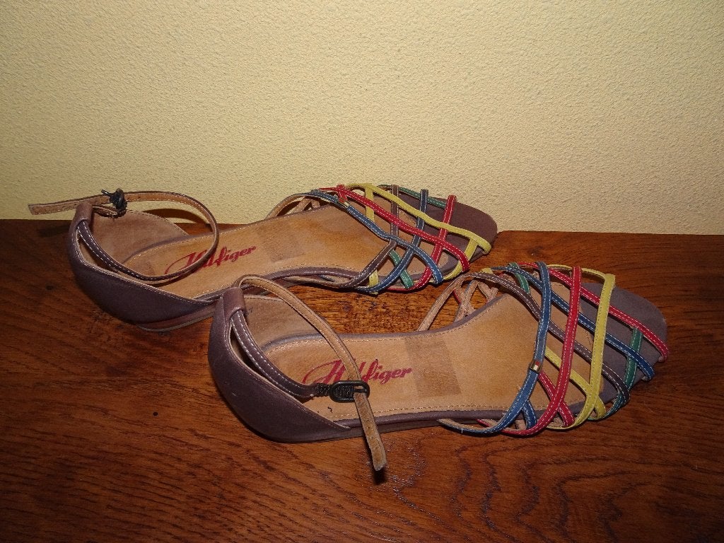Hilfiger lederen gevlochten dames sandalen mt 38, Overige kleuren, Nieuw, Tommy Hilfiger, Sandalen of Muiltjes
