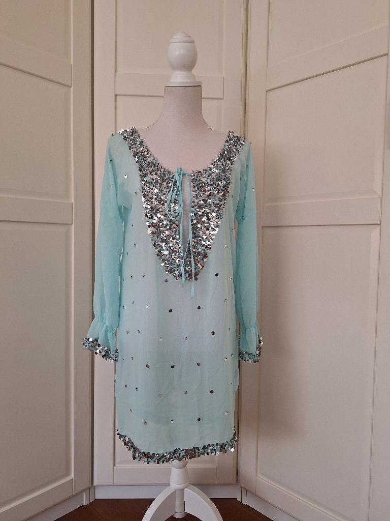 Jacky Luxury nieuwe mint groene chiffon (strand) tuniek L XL, Maat 42/44 (L), Nieuw, Ophalen of Verzenden, Jacky Luxury
