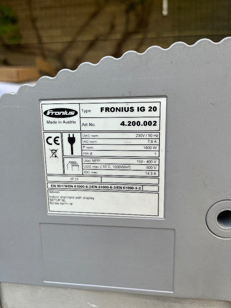 Omvormer Fronius, Ophalen, Gebruikt
