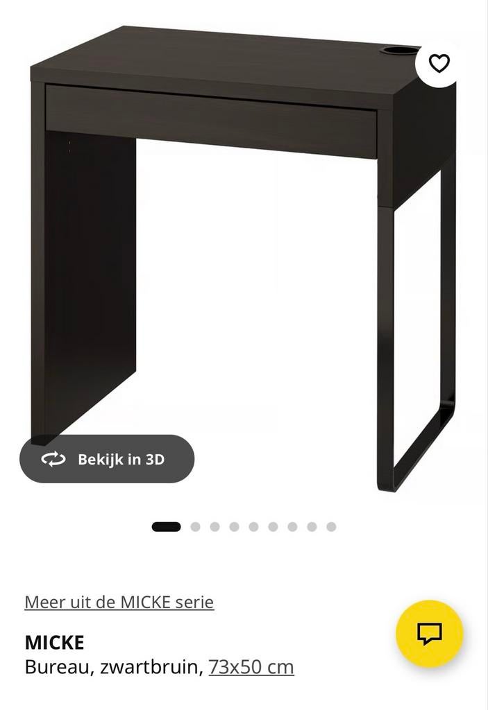 IKEA Micke Bureau Zwartbruin - Compact en Functioneel, Zwart, Met lades, Spaanplaat of MDF, Ophalen of Verzenden