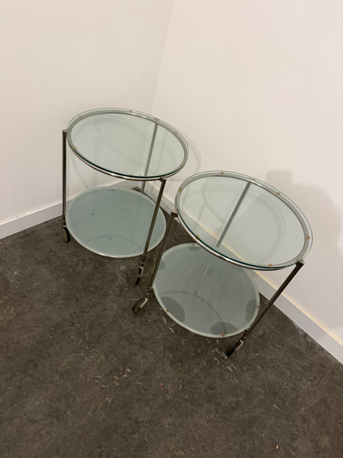 Vintage ikea bijzet tafels, Huis en Inrichting, Ophalen, Minder dan 55 cm, Gebruikt, Rond