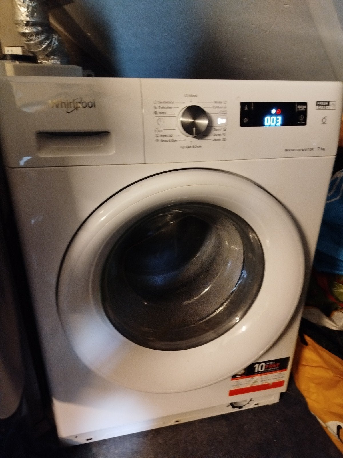 Whirlpool wasmachine 7kg - prima staat, Gebruikt, Ophalen of Verzenden, 85 tot 90 cm, 1200 tot 1600 toeren