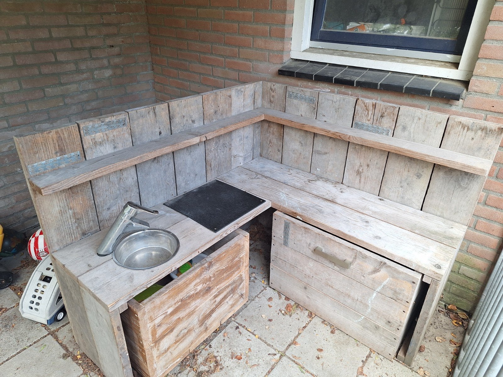 Steigerhouten buitenkeuken/speelkeuken voor kinderen, Ophalen, Gebruikt, Hout