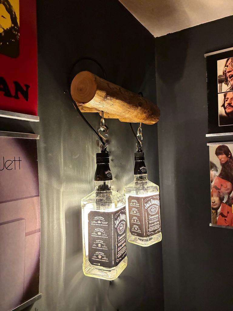 Jack Daniel’s kastanje hout wandlamp, Ophalen of Verzenden, Nieuw, Glas, Mancave, vaderdag