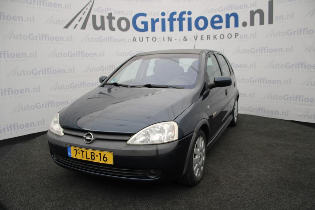 Opel Corsa 1.4-16V Elegance nette 5-deurs met 90PK, Voorwielaandrijving, 4 cilinders, Blauw, 1389 cc