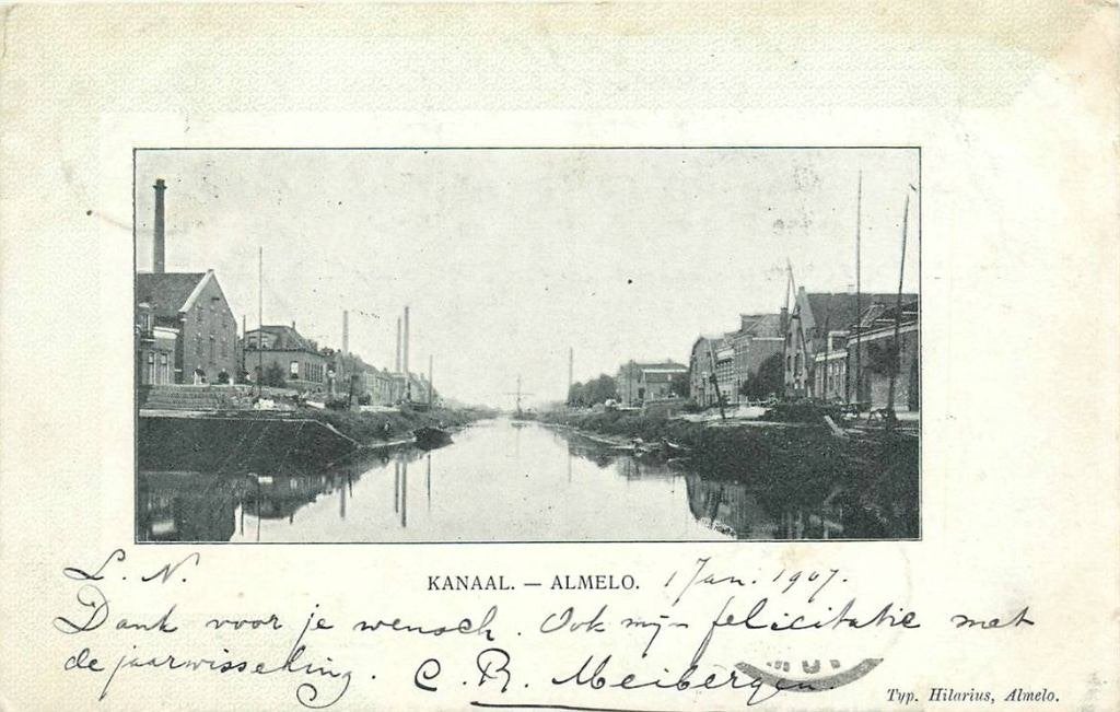 388-559-027 Almelo Kanaal met boten, Verzenden, Voor 1920, Overijssel