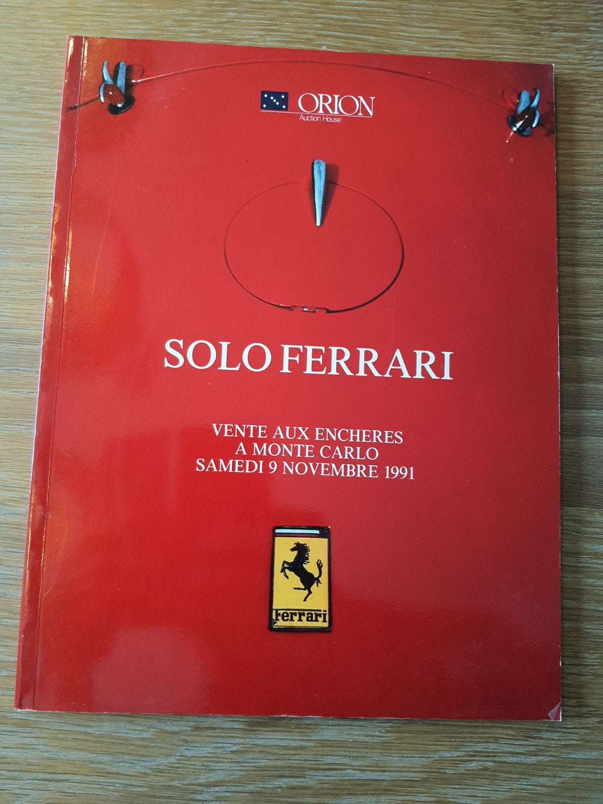 Solo Ferrari Veilingcatalogus Monte Carlo 1991, Ophalen of Verzenden, Zo goed als nieuw, Ferrari, Orion Auction House