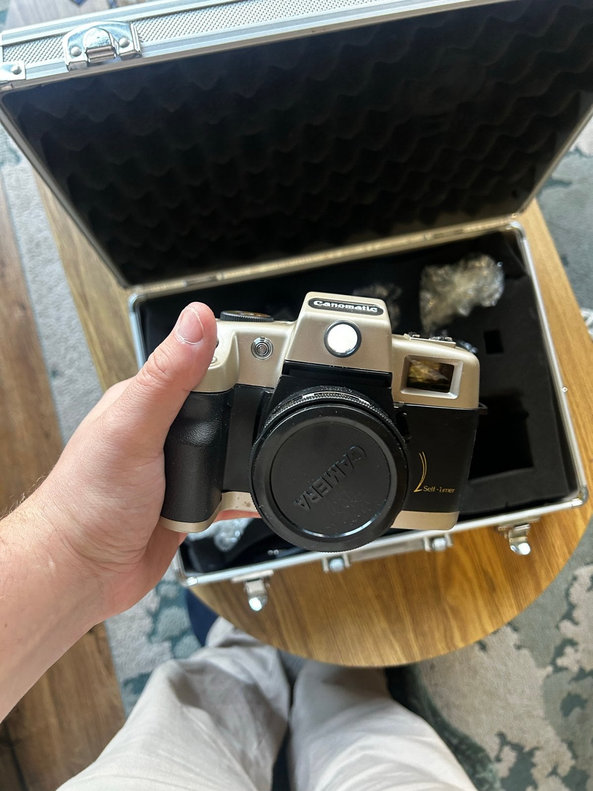 Vintage Canomatic 35mm Analoge Camera Set in Koffer, Ophalen of Verzenden, Gebruikt, Compact, Overige Merken