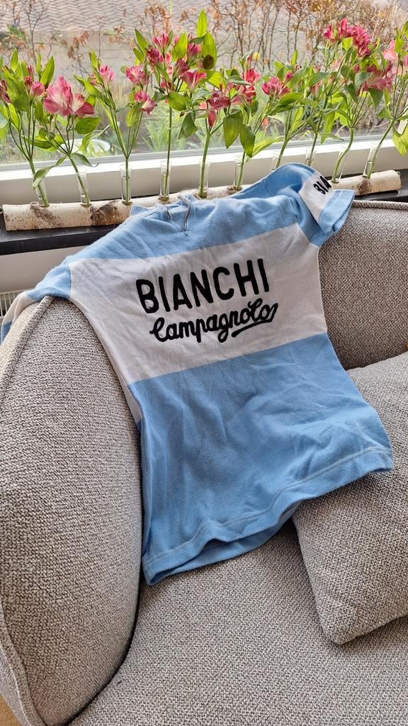 Vintage Bianchi Campagnolo wollen wielertrui jaren '70, Ophalen of Verzenden, Gebruikt