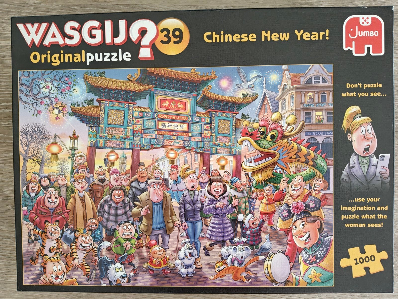 Wasgij Original 39: Chinese New Year! 1000 stukjes, Ophalen of Verzenden, 500 t/m 1500 stukjes, Gebruikt, Legpuzzel