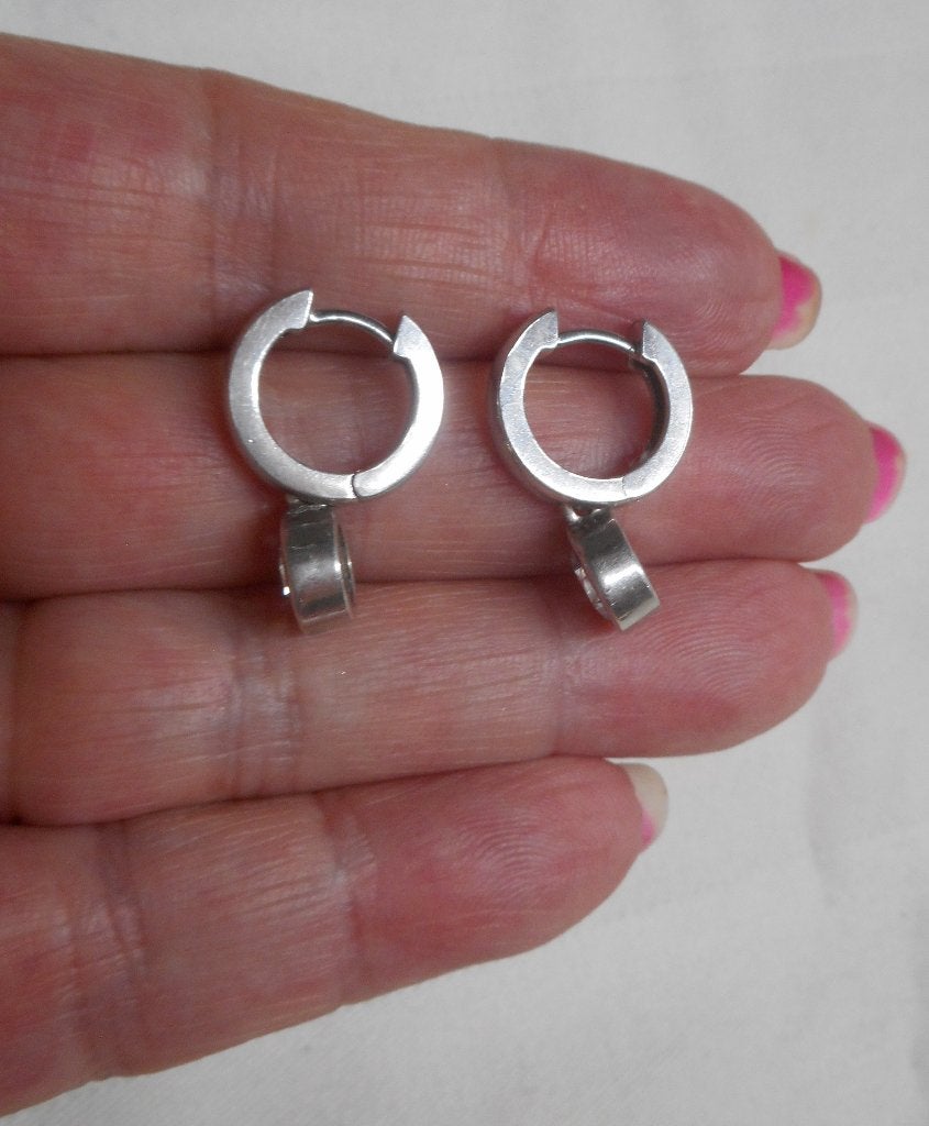 Zilveren oorbellen met mooie heldere stenen nr.115, Hangers, Verzenden, Zo goed als nieuw, Zilver