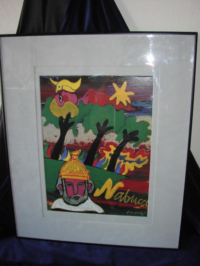 Vintage Corneille afbeelding ingelijst, Antiek en Kunst, Ophalen of Verzenden