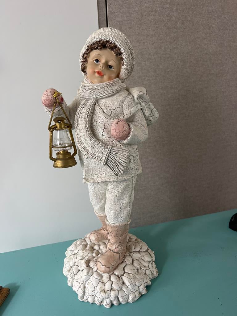 Kerstpop, winterbeeld van 40 cm hoog, Diversen, Kerst, Ophalen of Verzenden, Zo goed als nieuw