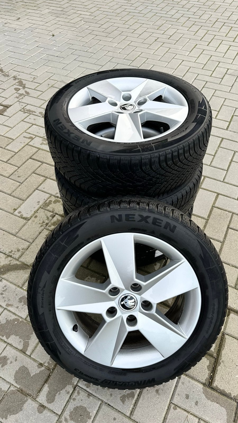 Originele Skoda winterset 16”  205/55R16, Ophalen, Gebruikt, 16 inch, Banden en Velgen