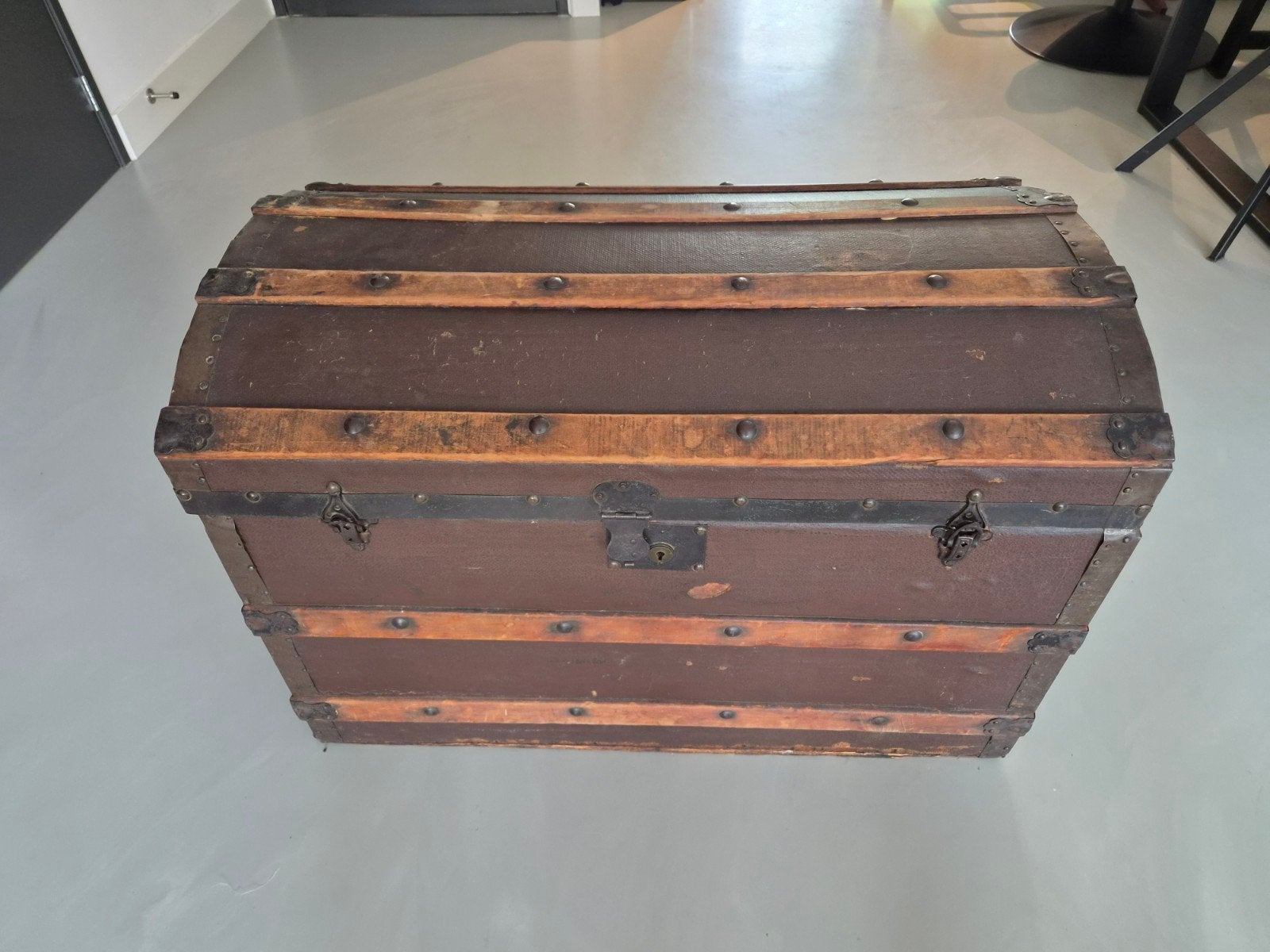 Antieke Reiskoffer / Scheepskoffer / dekenkist, Antiek en Kunst, Ophalen