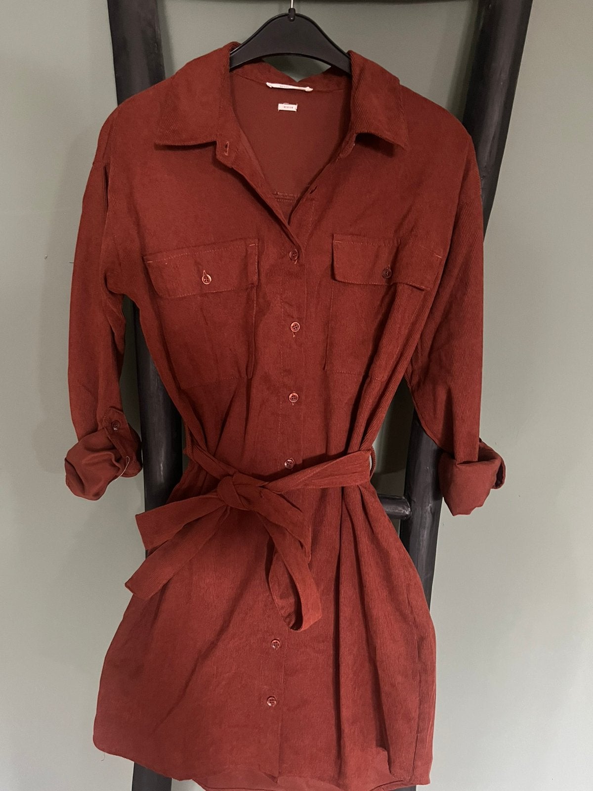 Corduroy blouse M roestbruin Revelation blouses jurken, Verzenden, Zo goed als nieuw, Maat 38/40 (M), Bruin