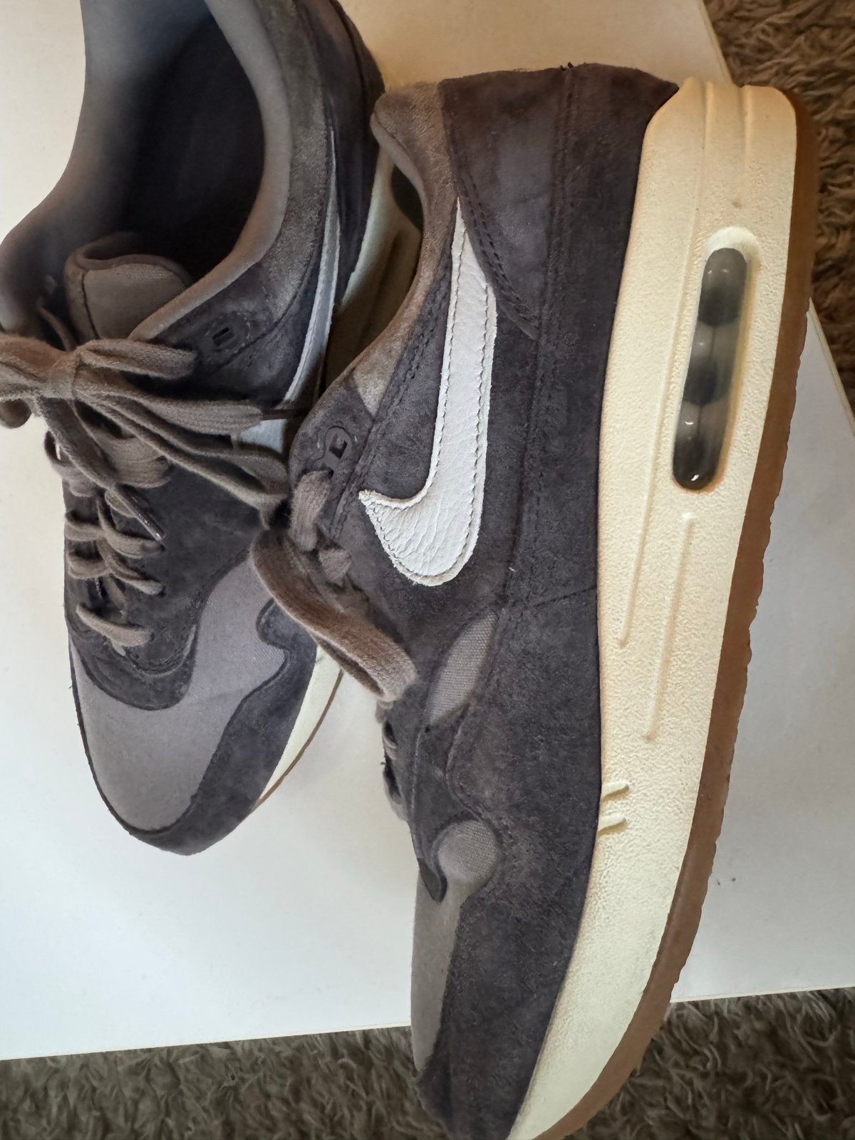 Nike Air Max 1 crepe soft grey Maat 45 nieuw, Kleding | Heren, Overige kleuren, Nieuw, Ophalen of Verzenden, Sneakers of Gympen
