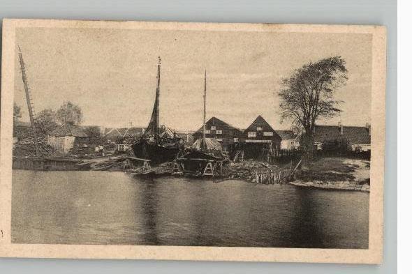 Arnemuiden Scheepswerf GEBR. MEERMAN 1936, Verzamelen, Ansichtkaarten | Nederland, Zeeland, 1920 tot 1940, Ophalen of Verzenden