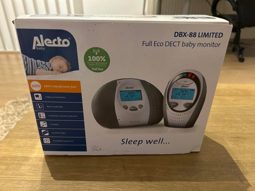 Alecto DBX-88 LIMITED Full Eco DECT babyfoon, Kinderen en Baby's, Babyfoons, Ophalen of Verzenden, Zo goed als nieuw, 250 meter of meer