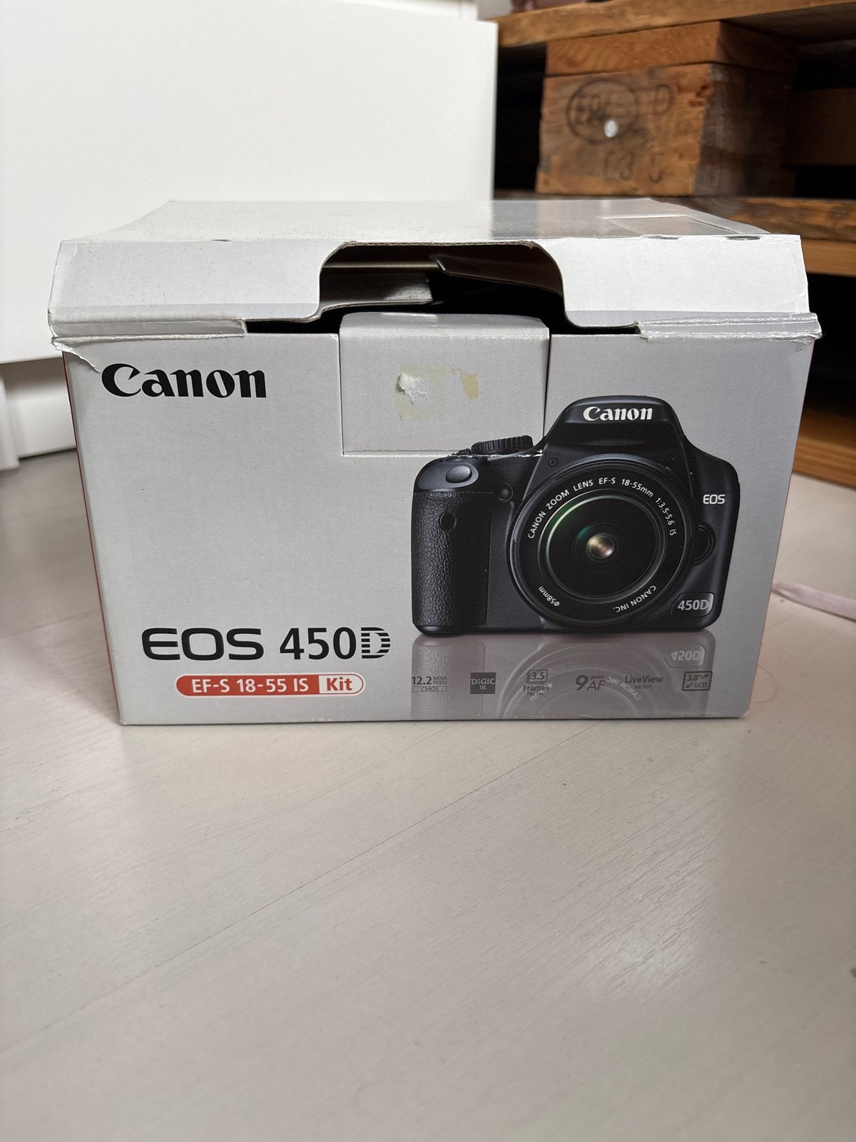 Canon EOS 450D Spiegelreflexcamera met EF-S 18-55 IS Kit, Gebruikt, Spiegelreflex, Verzenden, Canon